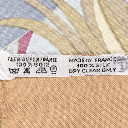 Hermes Scarf Light Green Lilac Silk — view 5