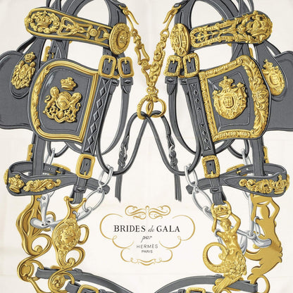 Hermes Scarf Light Pink Gray Ivory Silk — view 3