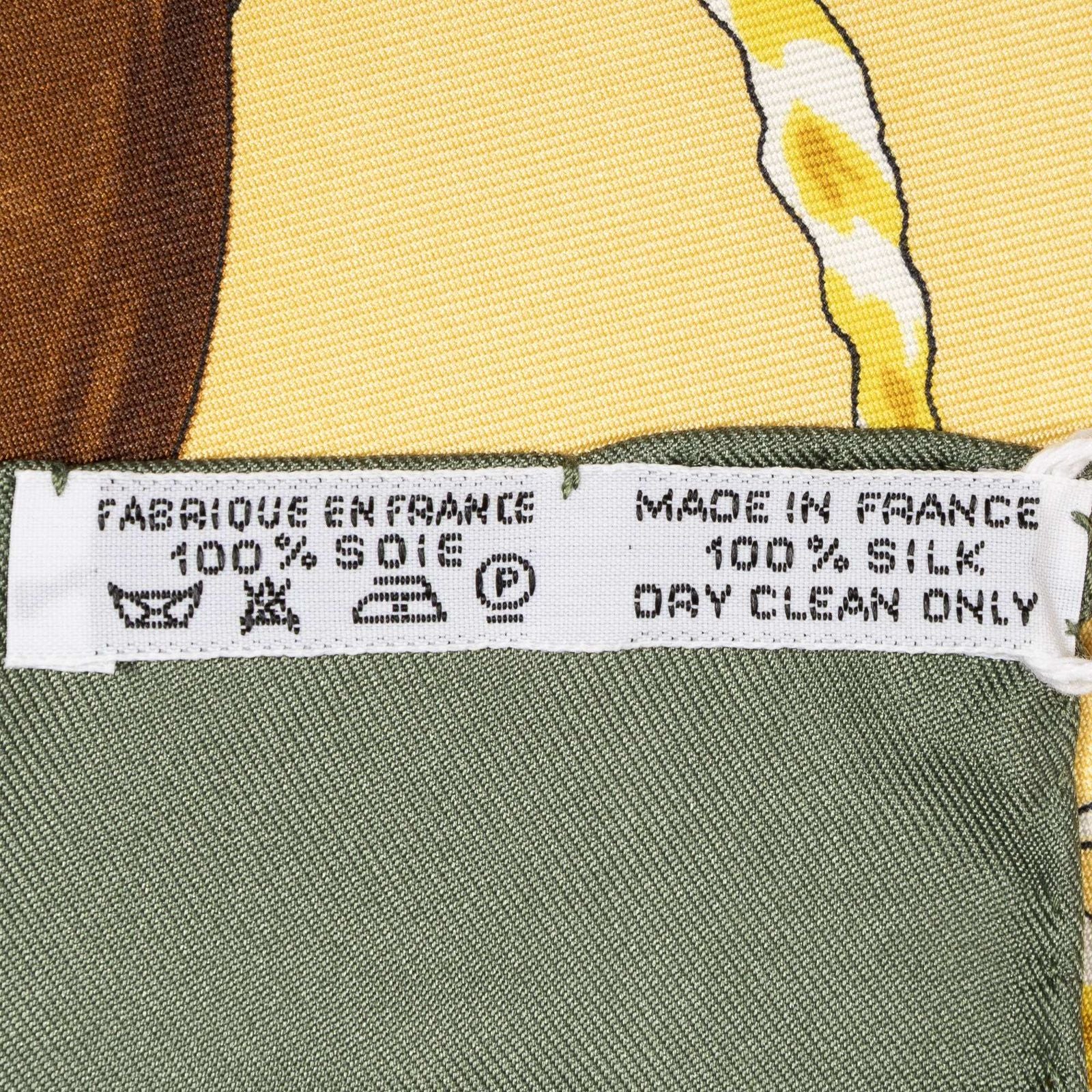 Hermes Scarf Green Yellow Orange Silk — view 5