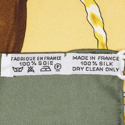 Hermes Scarf Green Yellow Orange Silk — view 5