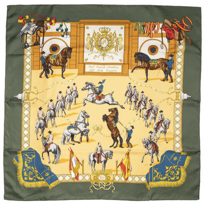 Hermes Scarf Green Yellow Orange Silk — view 2