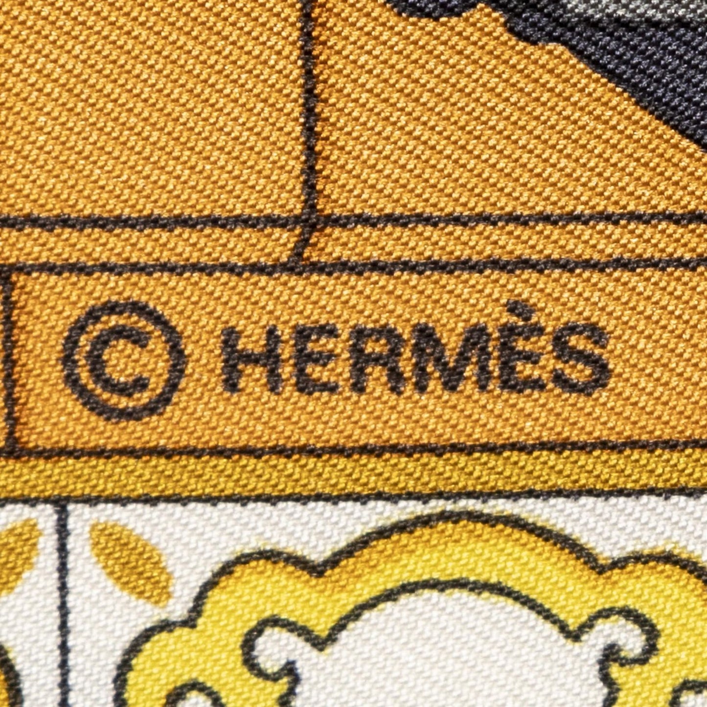 Hermes Scarf Green Yellow Orange Silk — view 4