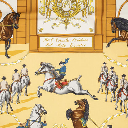 Hermes Scarf Green Yellow Orange Silk — view 3