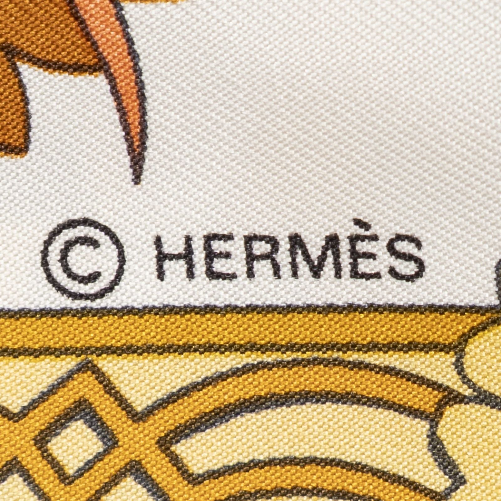 Hermes Scarf Green White Silk — view 4