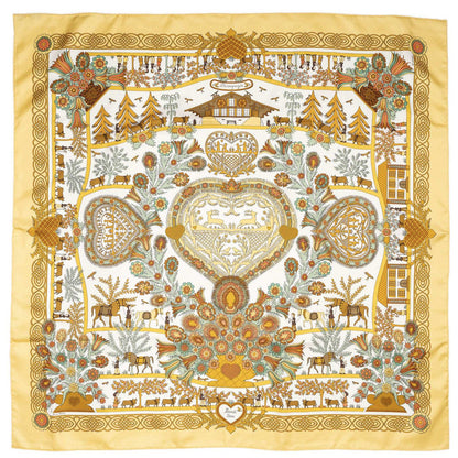 Hermes Scarf Green White Silk — view 2