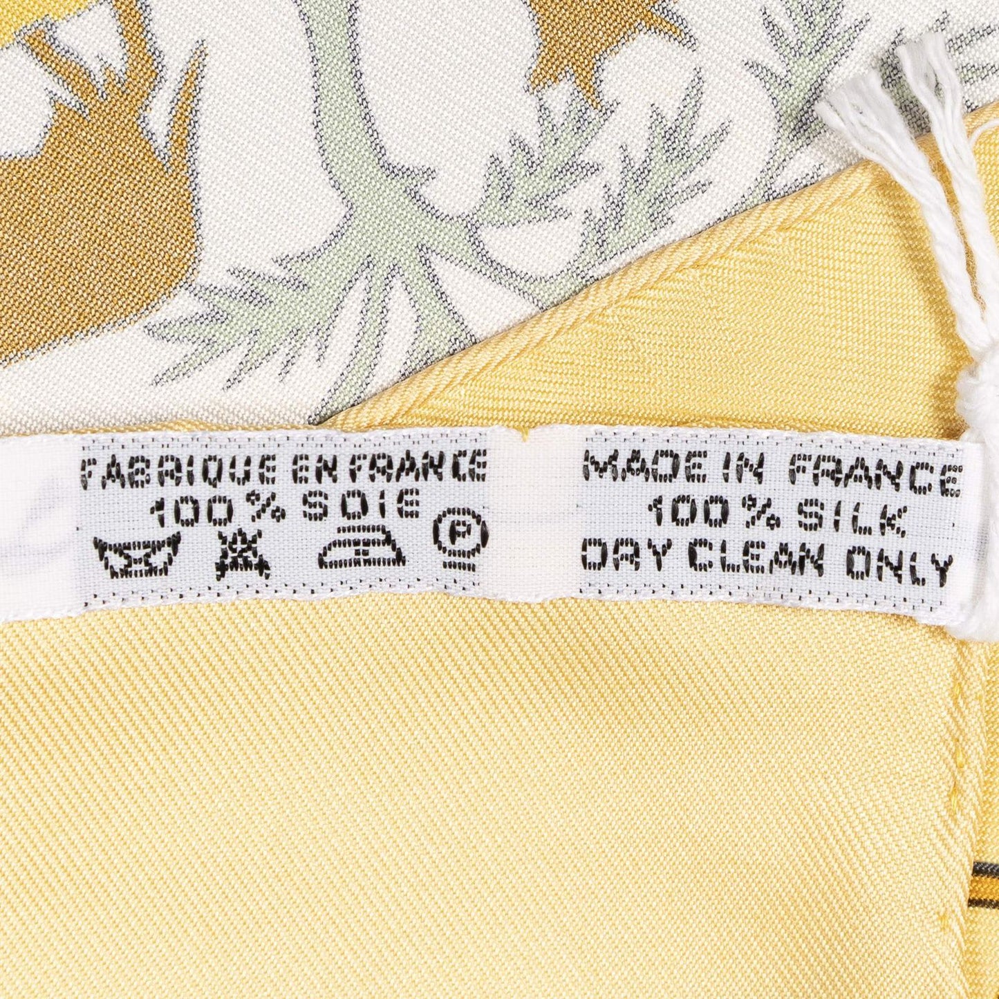 Hermes Scarf Green White Silk — view 5