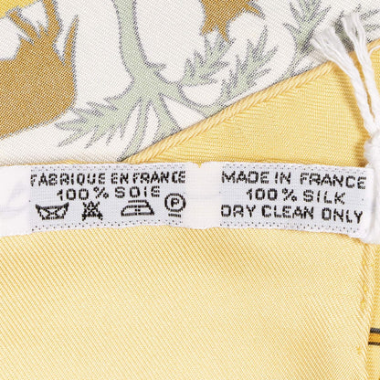 Hermes Scarf Green White Silk — view 5