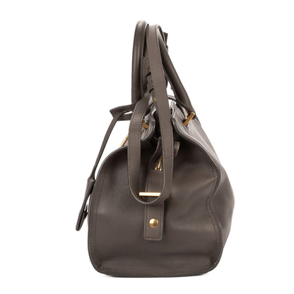 Saint Laurent Small Cabas Chyc Tote Bag Gray Calfskin Leather — view 3