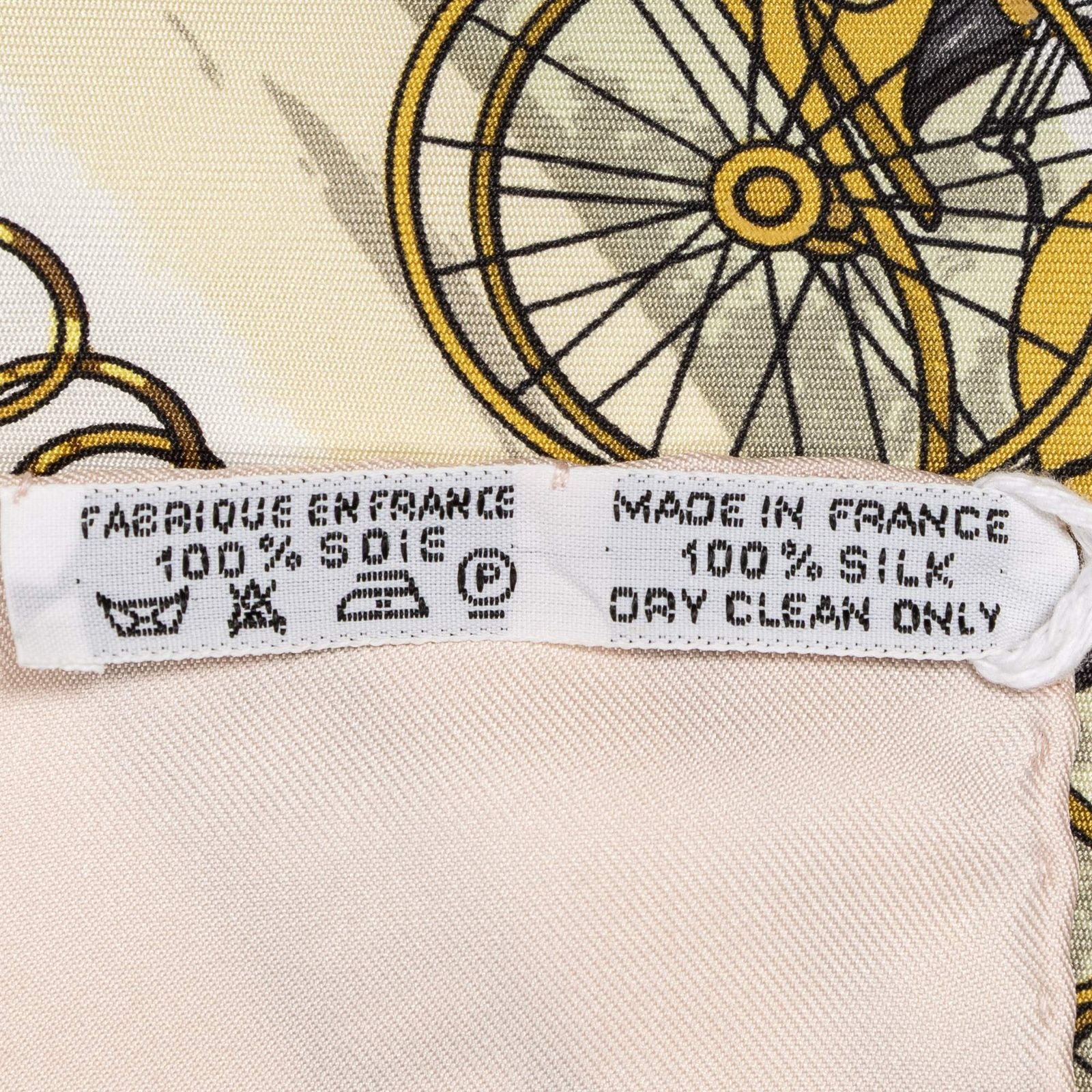 Hermes Scarf Light Pink Gold Green Silk — view 5