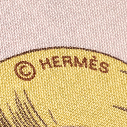 Hermes Scarf Light Pink Lilac Yellow Silk — view 4