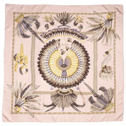Hermes Scarf Light Pink Lilac Yellow Silk — view 2