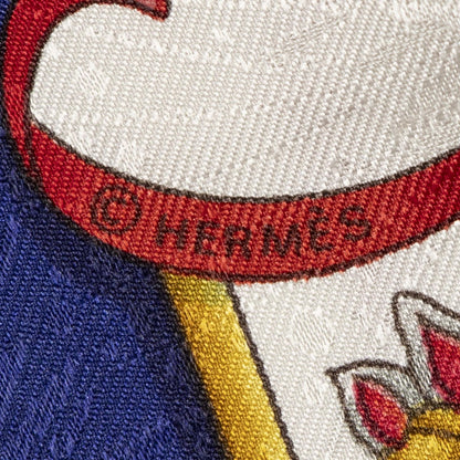 Hermes Scarf Royal Blue Red Gold Silk — view 4
