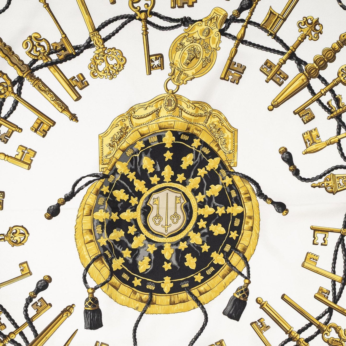 Hermes Scarf Black White 100% Twillsilk — view 3