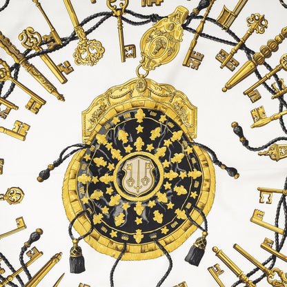 Hermes Scarf Black White 100% Twillsilk — view 3