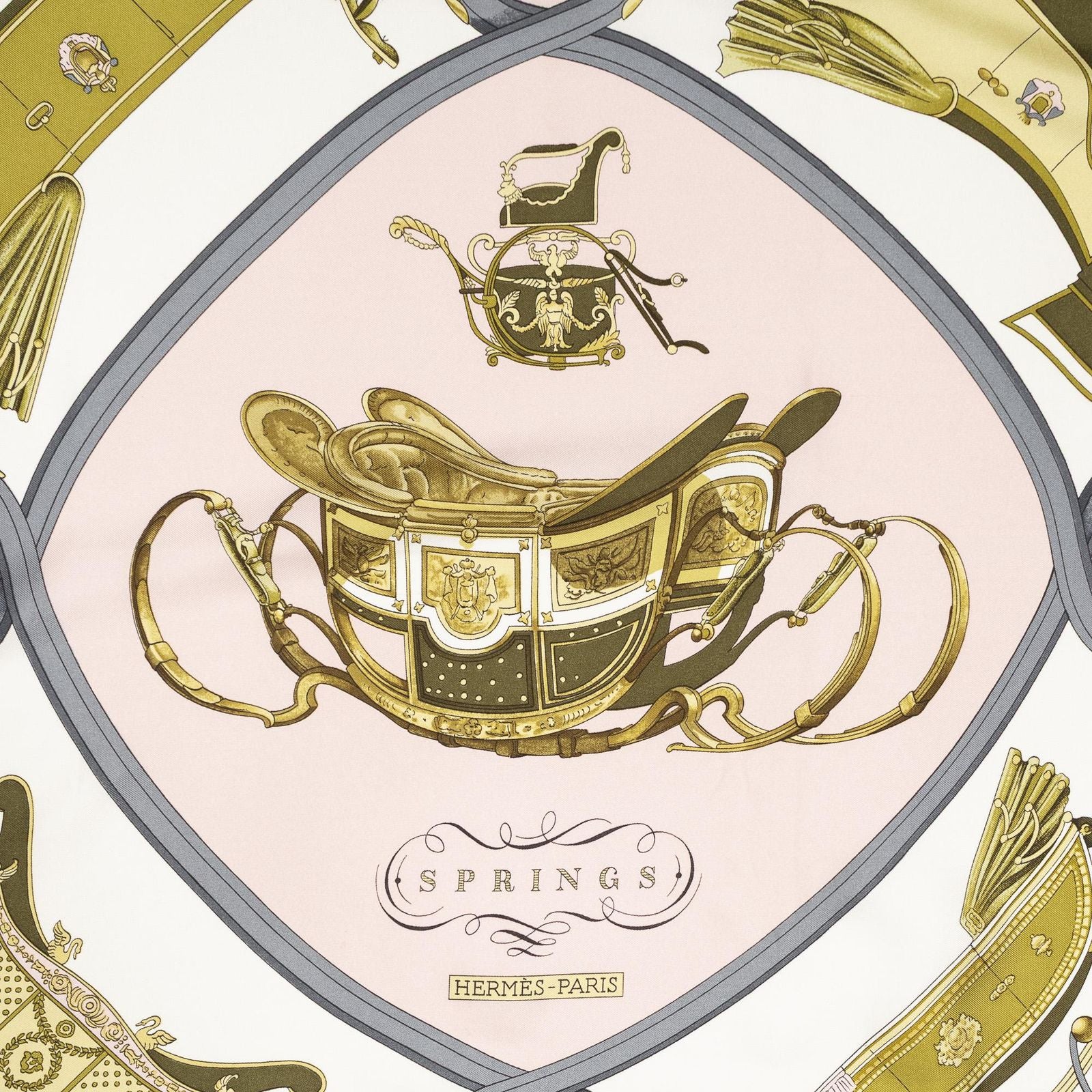 Hermes Scarf Lightpink Green Twillsilk — view 3