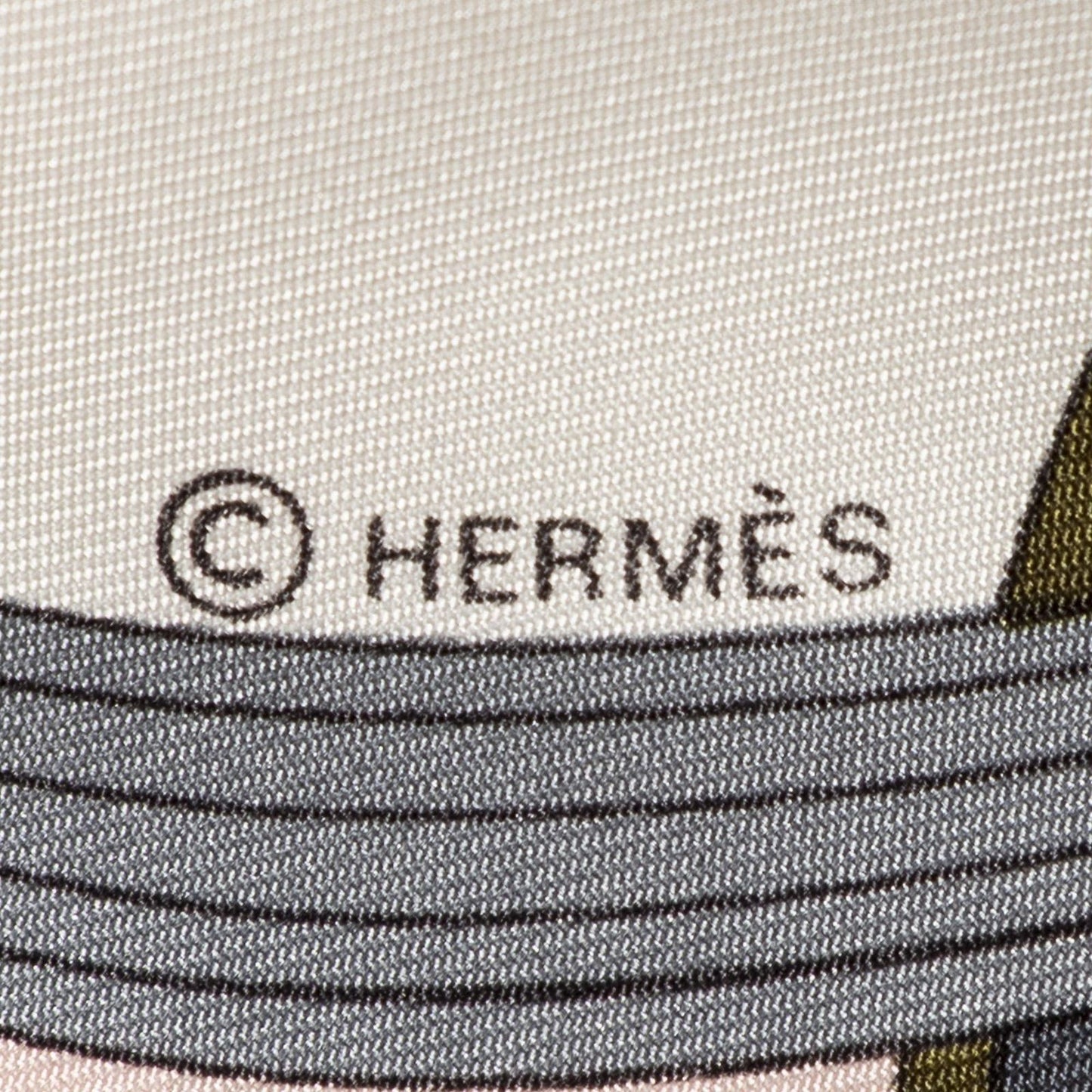 Hermes Scarf Lightpink Green Twillsilk — view 4
