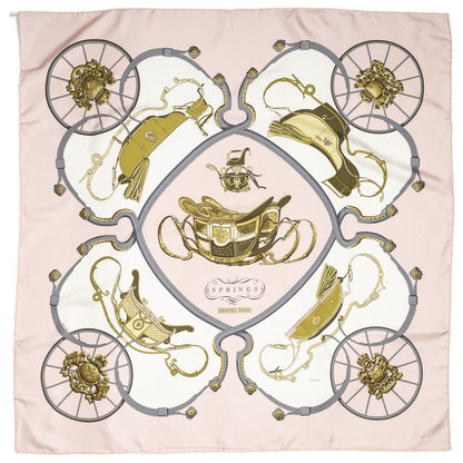 Hermes Scarf Lightpink Green Twillsilk — view 2
