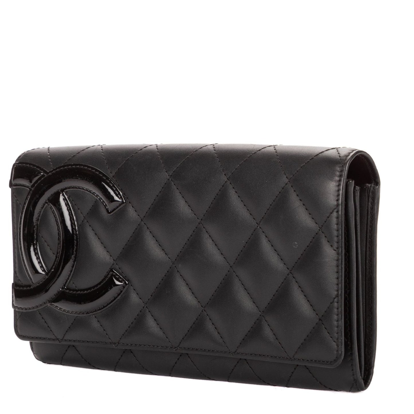 Chanel Cambon Ligne Bifold Wallet Black Quilted Lambskin Leather — view 2