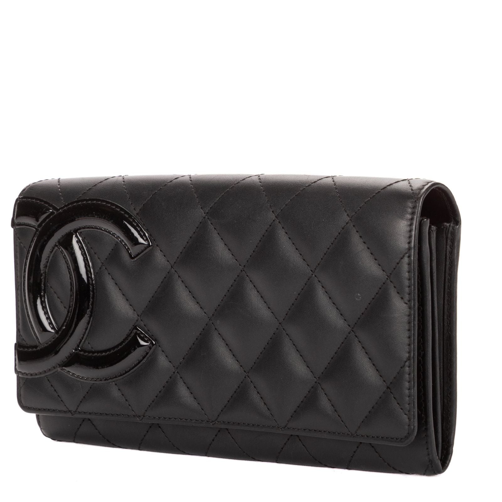 Chanel Cambon Ligne Bifold Wallet Black Quilted Lambskin Leather — view 2