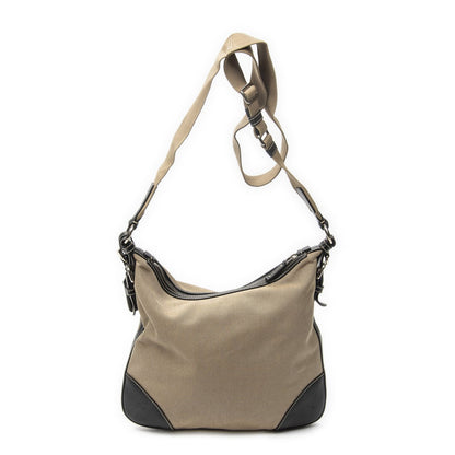 Prada Jacquard Messenger Crossbody Black Beige Canvas — view 5