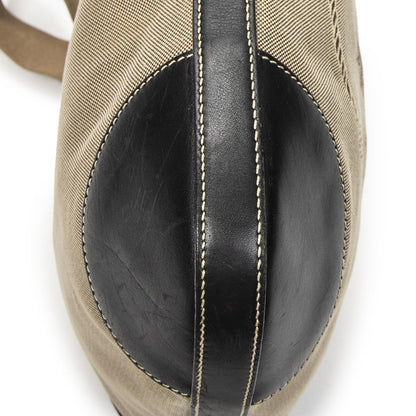 Prada Jacquard Messenger Crossbody Black Beige Canvas — view 7