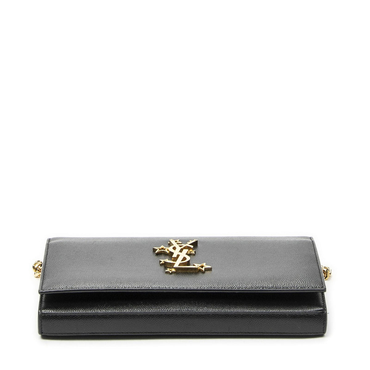Saint Laurent Star Kate Chain Black Gray Dollar Leather Shoulder Bag — view 6