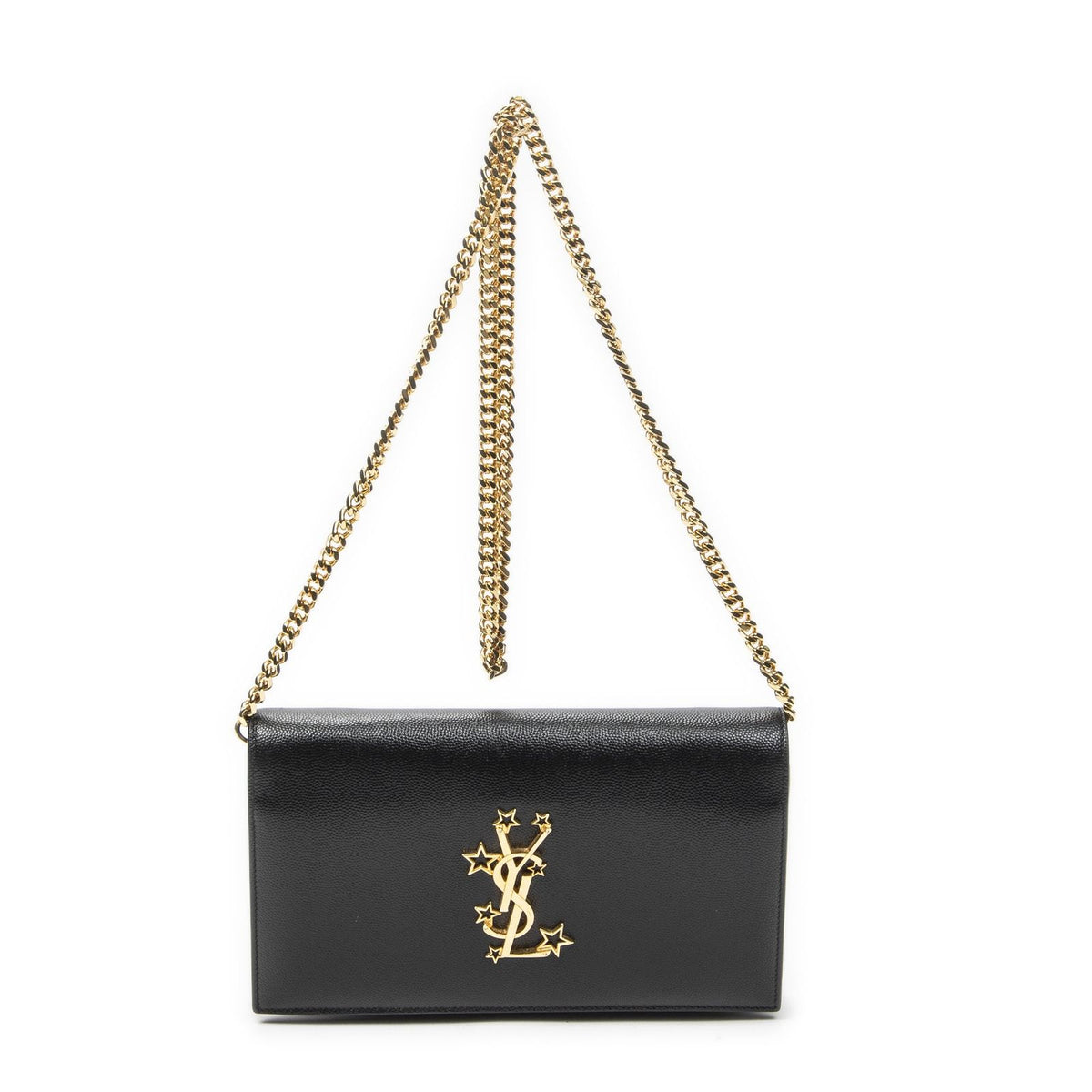 Saint Laurent Star Kate Chain Black Gray Dollar Leather Shoulder Bag