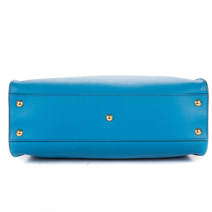 Fendi Peekaboo Blue Selleria Leather Shoulder Bag — view 6