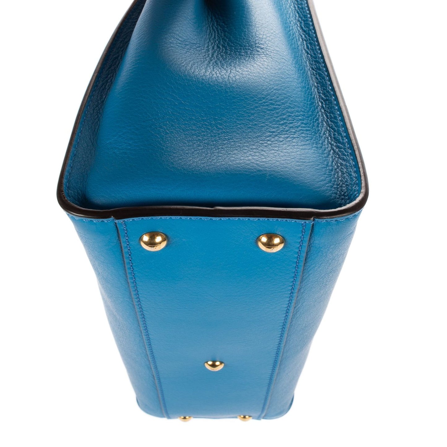 Fendi Peekaboo Blue Selleria Leather Shoulder Bag — view 8