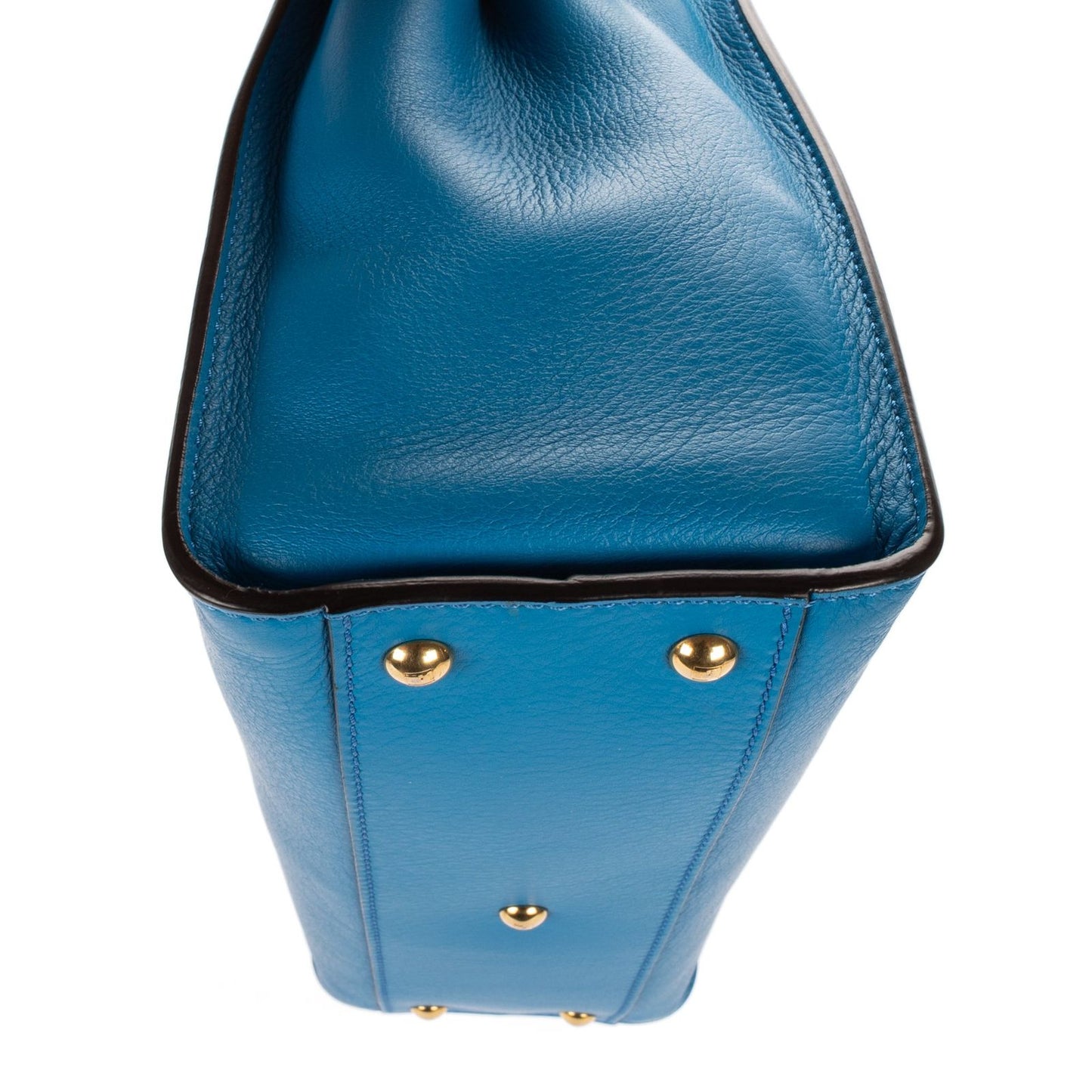 Fendi Peekaboo Blue Selleria Leather Shoulder Bag — view 7