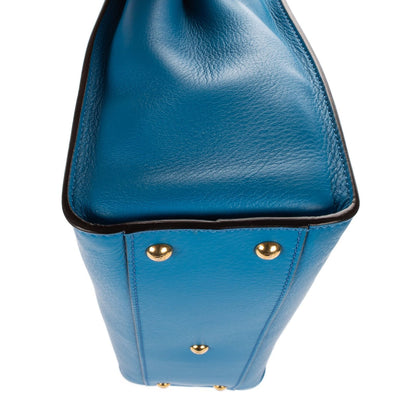 Fendi Peekaboo Blue Selleria Leather Shoulder Bag — view 7