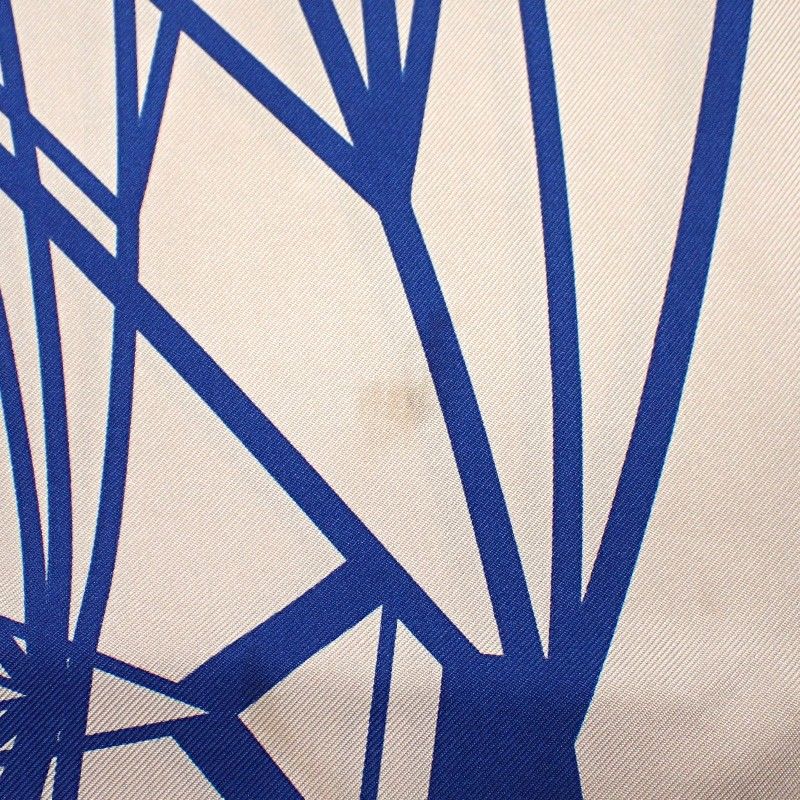 Chanel CC Logo Geometric Scarf Silk Beige Blue Included — view 6