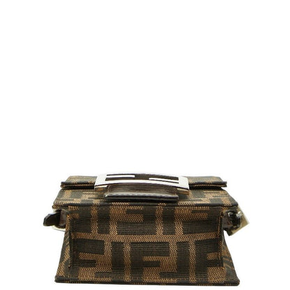 Fendi Zucca Crossbody Shoulder Bag Brown Canvas Leather — view 3