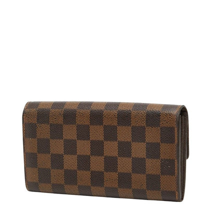Louis Vuitton Damier Portefeuille Sarah 2 Fold Wallet Brown Leather — view 2