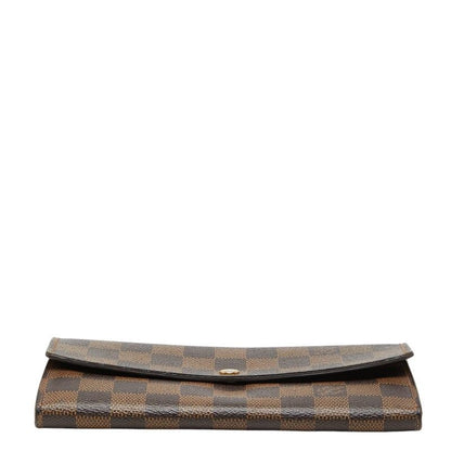 Louis Vuitton Damier Portefeuille Sarah 2 Fold Wallet Brown Leather — view 3