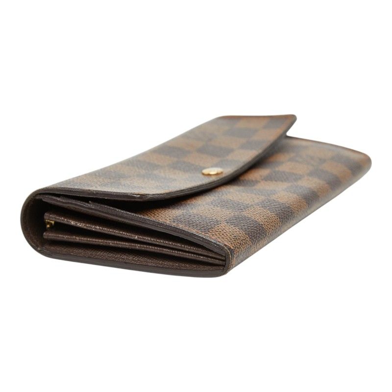 Louis Vuitton Damier Portefeuille Sarah 2 Fold Wallet Brown Leather — view 5