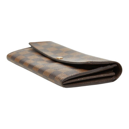 Louis Vuitton Damier Portefeuille Sarah 2 Fold Wallet Brown Leather — view 4