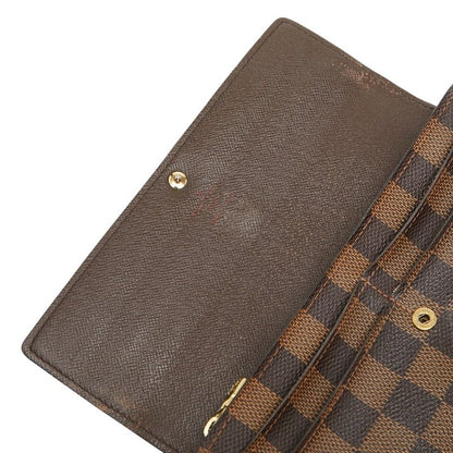 Louis Vuitton Damier Portefeuille Sarah 2 Fold Wallet Brown Leather — view 7