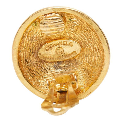 Chanel CC Logo Vintage Round Single Earring Gold Plated — view 3