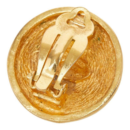 Chanel CC Logo Vintage Round Single Earring Gold Plated — view 2