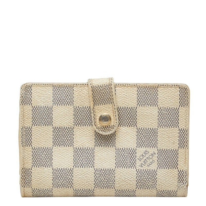 Louis Vuitton Damier Azur Portefeuille Viennois Bifold Wallet White Leather