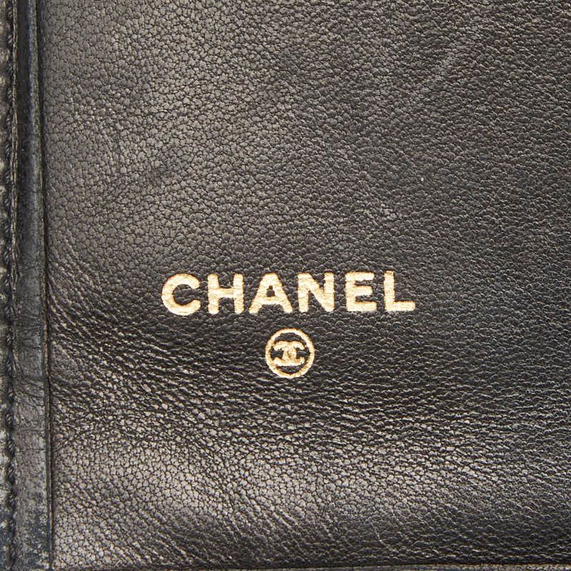 Chanel Picolore Bifold Wallet Kiss Lock Black Gold Leather — view 9