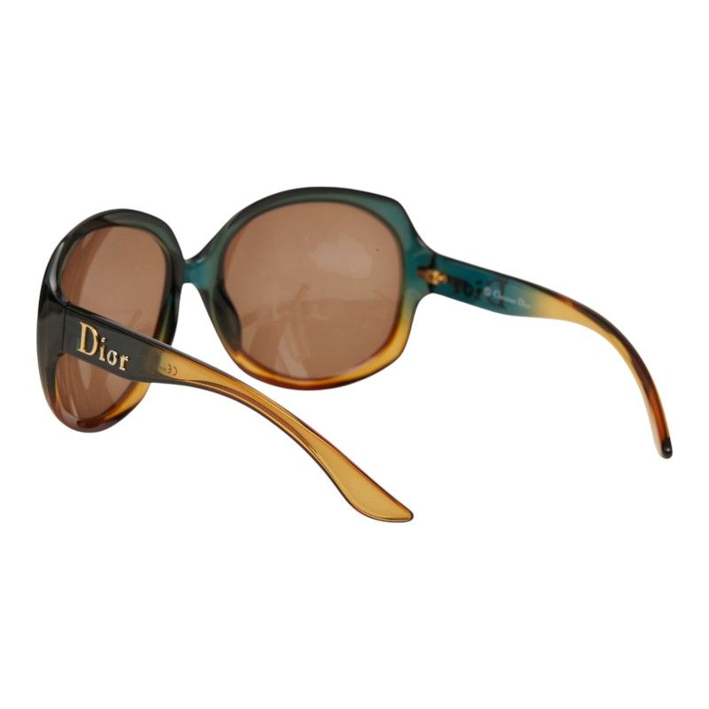 Dior Glossy 1 Gradient Frame Sunglasses Brown Green Acetate Eyewear — view 2