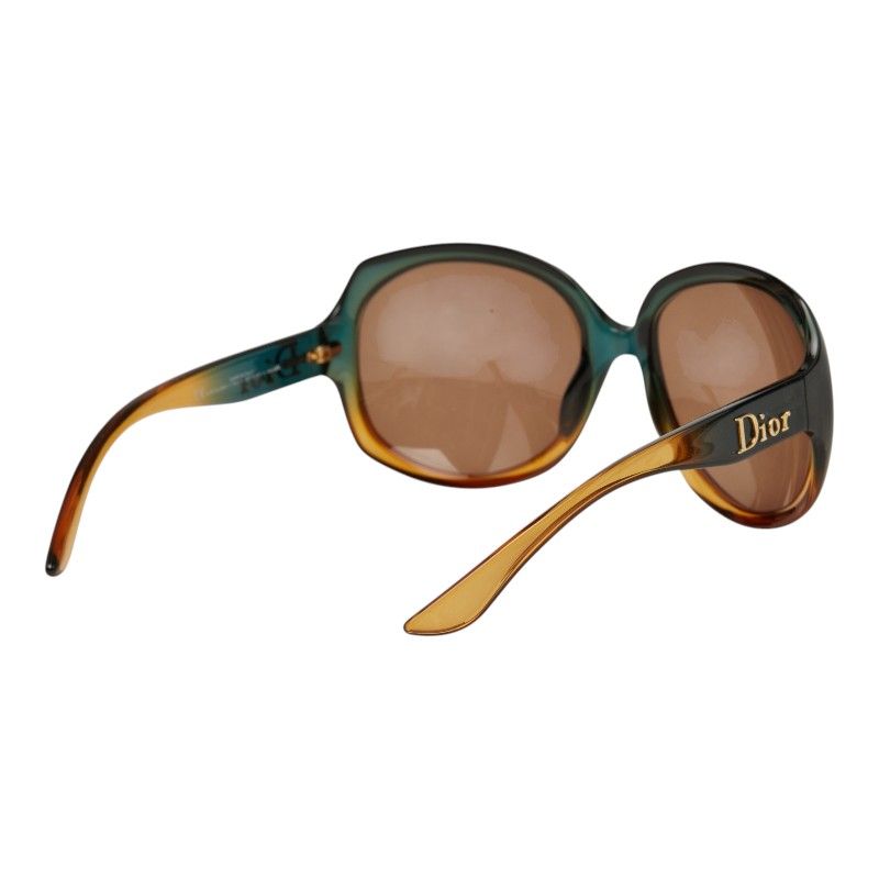 Dior Glossy 1 Gradient Frame Sunglasses Brown Green Acetate Eyewear — view 3