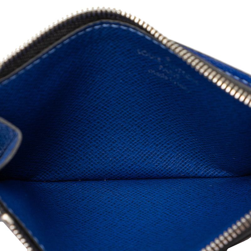 Louis Vuitton Monogram Taiga Llama Coin Card Holder Case Fragment Cobalt Blue — view 4