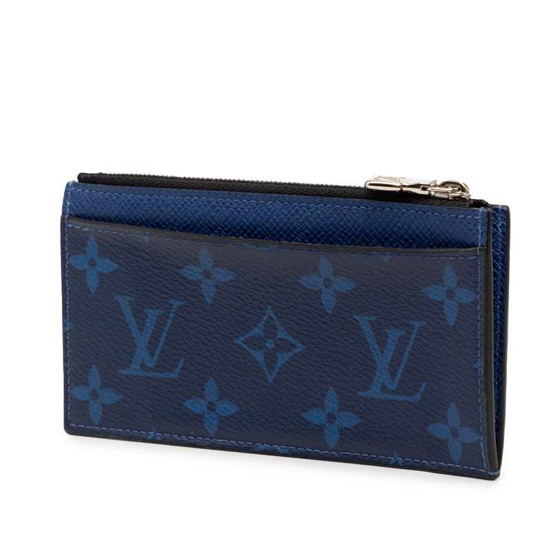 Louis Vuitton Monogram Taiga Llama Coin Card Holder Case Fragment Cobalt Blue — view 2