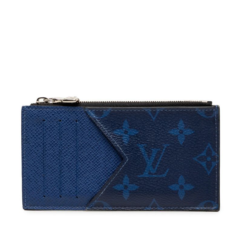 Louis Vuitton Monogram Taiga Llama Coin Card Holder Case Fragment Cobalt Blue