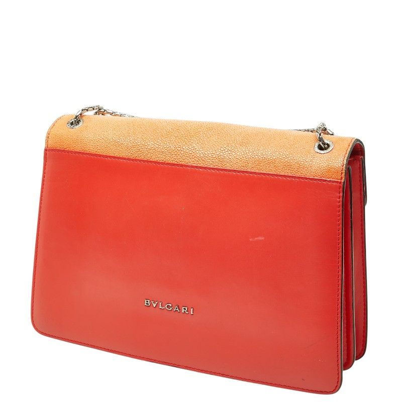 Bvlgari Serpenti Forever Shoulder Bag Orange Leather — view 2