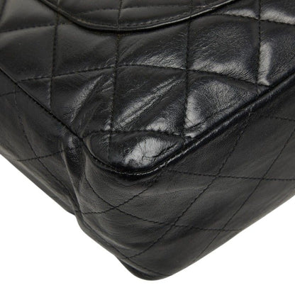 Chanel CC Logo Maxi Quilted 30 Single Flap Chain Shoulder Bag Black Gold — view 7