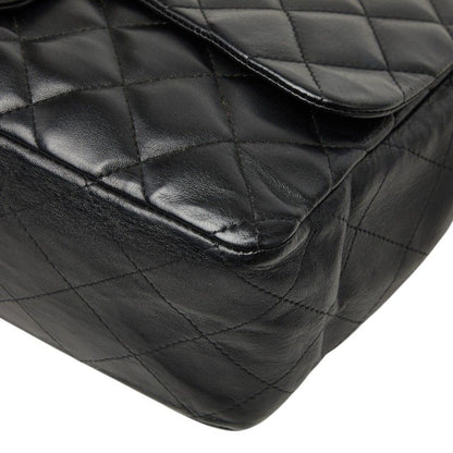 Chanel CC Logo Maxi Quilted 30 Single Flap Chain Shoulder Bag Black Gold — view 4